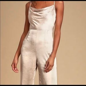 Champagne satin jumpsuit